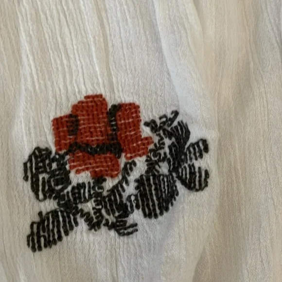 Free People Wild Horses Boho Ethereal Embroidered Mini Dress White Blue XS - Picture 7 of 15